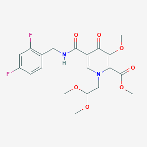 molecular formula C20H22F2N2O7 B1494017 Methyl-5-(2,4-difluorobenzylcarbamoyl)-1-(2,2-dimethoxyethyl)-3-methoxy-4-oxo-1,4-dihydropyridine-2-carboxylate CAS No. 1616340-68-1