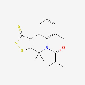 2-methyl-1-(4,4,6-trimethyl-1-thioxo-1,4-dihydro-5H-[1,2]dithiolo[3,4-c]quinolin-5-yl)-1-propanone