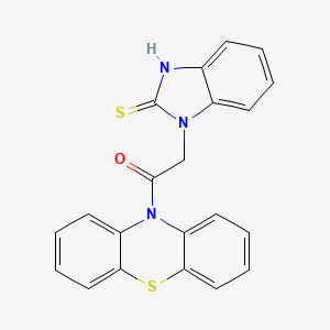 molecular formula C21H15N3OS2 B14940194 1-Phenothiazin-10-yl-2-(2-sulfanylbenzimidazolyl)ethan-1-one 