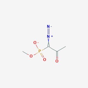 molecular formula C4H6N2O4P- B1494020 Phosphonic acid,(1-diazo-2-oxopropyl)-,MonoMethyl ester (9CI) 