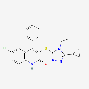 6-chloro-3-[(5-cyclopropyl-4-ethyl-4H-1,2,4-triazol-3-yl)sulfanyl]-4-phenylquinolin-2(1H)-one