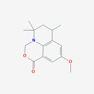 9-methoxy-5,5,7-trimethyl-6,7-dihydro-1H,5H-[1,3]oxazino[5,4,3-ij]quinolin-1-one