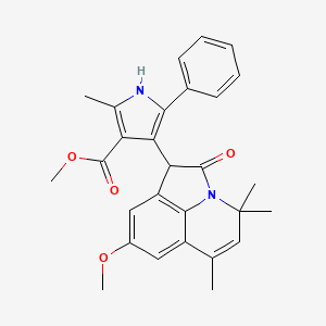 methyl 4-(8-methoxy-4,4,6-trimethyl-2-oxo-1,2-dihydro-4H-pyrrolo[3,2,1-ij]quinolin-1-yl)-2-methyl-5-phenyl-1H-pyrrole-3-carboxylate