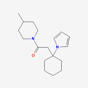 molecular formula C18H28N2O B14940249 1-(4-methylpiperidin-1-yl)-2-[1-(1H-pyrrol-1-yl)cyclohexyl]ethanone 