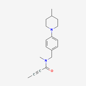 molecular formula C18H24N2O B14940254 N-Methyl-N-(4-(4-methylpiperidin-1-yl)benzyl)but-2-ynamide 