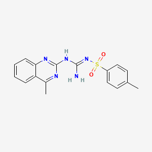 molecular formula C17H17N5O2S B14940262 N-{(E)-amino[(4-methylquinazolin-2-yl)amino]methylidene}-4-methylbenzenesulfonamide 