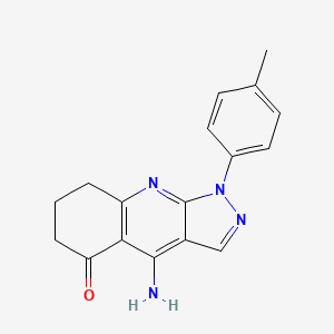 molecular formula C17H16N4O B14940292 4-Amino-1-(4-methylphenyl)-1H,5H,6H,7H,8H-pyrazolo[3,4-B]quinolin-5-one 