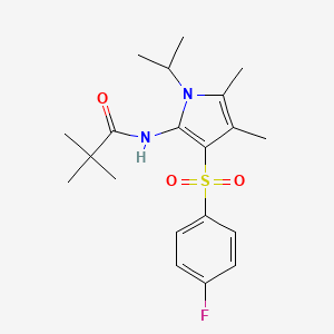 N-{3-[(4-fluorophenyl)sulfonyl]-4,5-dimethyl-1-(propan-2-yl)-1H-pyrrol-2-yl}-2,2-dimethylpropanamide