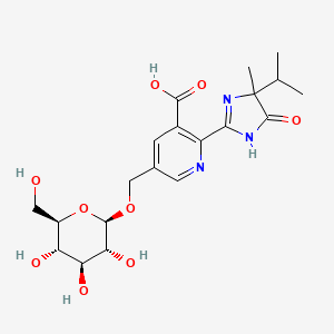molecular formula C20H27N3O9 B1494033 5-((beta-D-Glucopyranosyloxy)methyl)-2-(4-isopropyl-4-methyl-5-oxo-2-imidazolin-2-yl)nicotinic acid CAS No. 200111-50-8