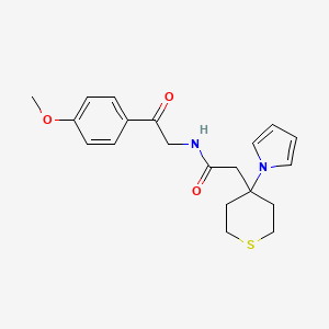 N-[2-(4-methoxyphenyl)-2-oxoethyl]-2-[4-(1H-pyrrol-1-yl)tetrahydro-2H-thiopyran-4-yl]acetamide