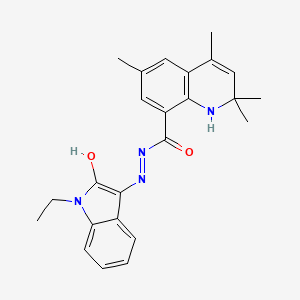 N'-[(3E)-1-ethyl-2-oxo-1,2-dihydro-3H-indol-3-ylidene]-2,2,4,6-tetramethyl-1,2-dihydroquinoline-8-carbohydrazide