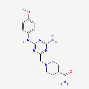 1-({(6Z)-4-amino-6-[(4-methoxyphenyl)imino]-1,6-dihydro-1,3,5-triazin-2-yl}methyl)piperidine-4-carboxamide