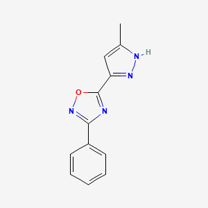 molecular formula C12H10N4O B14940378 5-(5-methyl-1H-pyrazol-3-yl)-3-phenyl-1,2,4-oxadiazole 