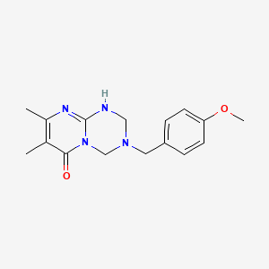 molecular formula C16H20N4O2 B14940379 3-(4-methoxybenzyl)-7,8-dimethyl-1,2,3,4-tetrahydro-6H-pyrimido[1,2-a][1,3,5]triazin-6-one 