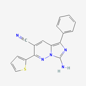 7-Amino-5-phenyl-2-(2-thienyl)imidazo[1,5-B]pyridazin-3-YL cyanide