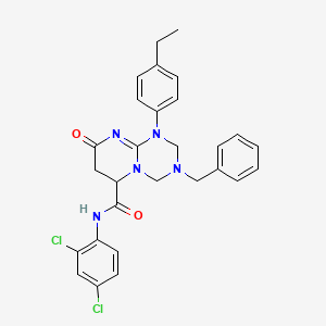 3-benzyl-N-(2,4-dichlorophenyl)-1-(4-ethylphenyl)-8-oxo-1,3,4,6,7,8-hexahydro-2H-pyrimido[1,2-a][1,3,5]triazine-6-carboxamide