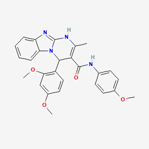 molecular formula C27H26N4O4 B14940398 4-(2,4-dimethoxyphenyl)-N-(4-methoxyphenyl)-2-methyl-1,4-dihydropyrimido[1,2-a]benzimidazole-3-carboxamide 