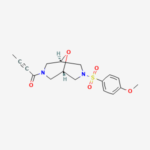 molecular formula C17H20N2O5S B14940411 1-{(1R,5S)-7-[(4-Methoxyphenyl)sulfonyl]-9-oxa-3,7-diazabicyclo[3.3.1]non-3-YL}-2-butyn-1-one 