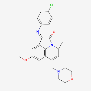 1-[(4-Chlorophenyl)imino]-8-methoxy-4,4-dimethyl-6-(morpholinomethyl)-4H-pyrrolo[3,2,1-IJ]quinolin-2-one