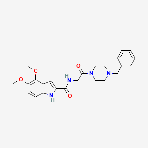 molecular formula C24H28N4O4 B14940433 N-[2-(4-benzylpiperazin-1-yl)-2-oxoethyl]-4,5-dimethoxy-1H-indole-2-carboxamide 