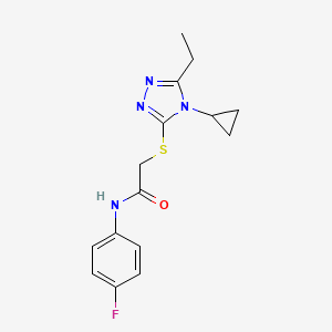 2-[(4-cyclopropyl-5-ethyl-4H-1,2,4-triazol-3-yl)sulfanyl]-N-(4-fluorophenyl)acetamide