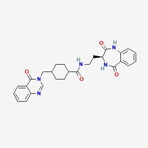 trans-N-{2-[(3S)-2,5-Dioxo-2,3,4,5-tetrahydro-1H-1,4-benzodiazepin-3-YL]ethyl}-4-[(4-oxoquinazolin-3(4H)-YL)methyl]cyclohexanecarboxamide