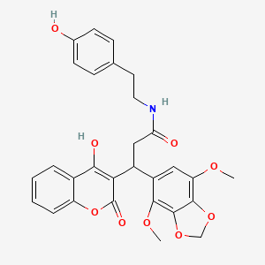 molecular formula C29H27NO9 B14940460 3-(4,7-dimethoxy-1,3-benzodioxol-5-yl)-3-(4-hydroxy-2-oxo-2H-chromen-3-yl)-N-[2-(4-hydroxyphenyl)ethyl]propanamide 