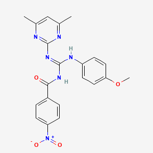 N-{(Z)-[(4,6-dimethylpyrimidin-2-yl)amino][(4-methoxyphenyl)amino]methylidene}-4-nitrobenzamide