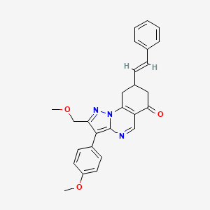 2-(methoxymethyl)-3-(4-methoxyphenyl)-8-[(E)-2-phenylvinyl]-8,9-dihydropyrazolo[1,5-a]quinazolin-6(7H)-one