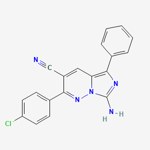 7-Amino-2-(4-chlorophenyl)-5-phenylimidazo[1,5-B]pyridazin-3-YL cyanide