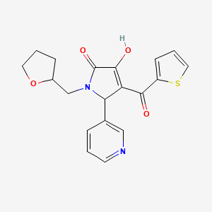 molecular formula C19H18N2O4S B14940561 3-hydroxy-5-(3-pyridyl)-1-(tetrahydro-2-furanylmethyl)-4-(2-thienylcarbonyl)-1,5-dihydro-2H-pyrrol-2-one 