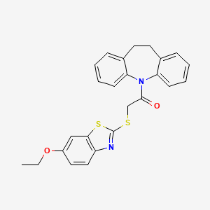 molecular formula C25H22N2O2S2 B14940569 1-(10,11-dihydro-5H-dibenzo[b,f]azepin-5-yl)-2-[(6-ethoxy-1,3-benzothiazol-2-yl)sulfanyl]ethanone 