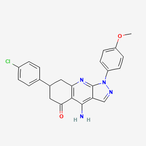 molecular formula C23H19ClN4O2 B14940577 4-amino-7-(4-chlorophenyl)-1-(4-methoxyphenyl)-1,6,7,8-tetrahydro-5H-pyrazolo[3,4-b]quinolin-5-one 