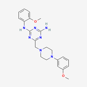 N-(4-amino-6-{[4-(3-methoxyphenyl)piperazino]methyl}-1,3,5-triazin-2-yl)-N-(2-methoxyphenyl)amine