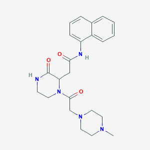 2-{1-[2-(4-methylpiperazino)acetyl]-3-oxo-2-piperazinyl}-N~1~-(1-naphthyl)acetamide