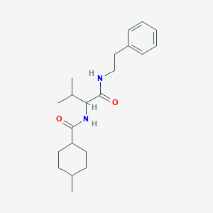 molecular formula C21H32N2O2 B14940618 4-methyl-N-{3-methyl-1-oxo-1-[(2-phenylethyl)amino]butan-2-yl}cyclohexanecarboxamide 