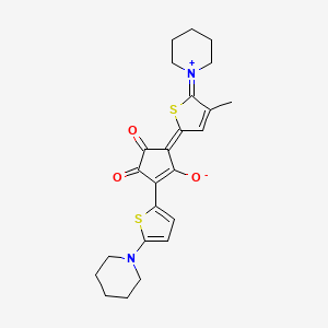 molecular formula C24H26N2O3S2 B1494062 3-(2-Piperidino-thien-2-yl)-5-(2,5-dihydro-4-methyl-2-piperidin-1-ylidene-onium-thien-5-ylidene)-1,2-dioxo-cyclopenten-4-olate 