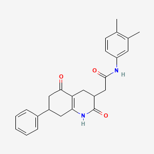 molecular formula C25H26N2O3 B14940624 N-(3,4-Dimethylphenyl)-2-(2,5-dioxo-7-phenyl-1,2,3,4,5,6,7,8-octahydro-3-quinolinyl)acetamide 