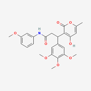 3-(4-hydroxy-6-methyl-2-oxo-2H-pyran-3-yl)-N-(3-methoxyphenyl)-3-(3,4,5-trimethoxyphenyl)propanamide