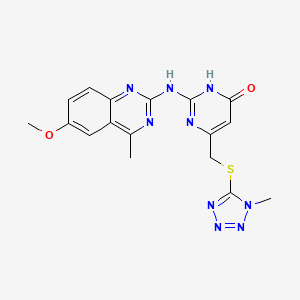 2-[(6-methoxy-4-methylquinazolin-2-yl)amino]-6-{[(1-methyl-1H-tetrazol-5-yl)sulfanyl]methyl}pyrimidin-4(3H)-one