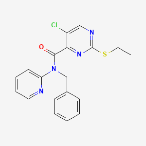 N-benzyl-5-chloro-2-(ethylsulfanyl)-N-(pyridin-2-yl)pyrimidine-4-carboxamide