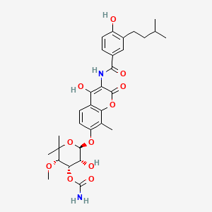 molecular formula C31H38N2O11 B1494065 [(3S,4S,5R,6R)-5-hydroxy-6-[4-hydroxy-3-[[4-hydroxy-3-(3-methylbutyl)benzoyl]amino]-8-methyl-2-oxochromen-7-yl]oxy-3-methoxy-2,2-dimethyloxan-4-yl] carbamate 