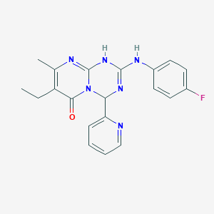 7-ethyl-2-[(4-fluorophenyl)amino]-8-methyl-4-pyridin-2-yl-1,4-dihydro-6H-pyrimido[1,2-a][1,3,5]triazin-6-one