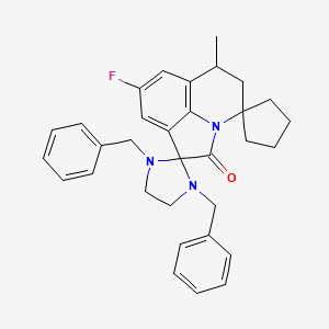 1'',3''-Dibenzyl-8'-fluoro-6'-methyl-5',6'-dihydrodispiro[cyclopentane-1,4'-pyrrolo[3,2,1-ij]quinoline-1',2''-imidazolidin]-2'-one