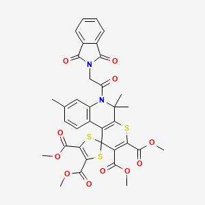 molecular formula C35H30N2O11S3 B14940701 tetramethyl 6'-[(1,3-dioxo-1,3-dihydro-2H-isoindol-2-yl)acetyl]-5',5',8'-trimethyl-5',6'-dihydrospiro[1,3-dithiole-2,1'-thiopyrano[2,3-c]quinoline]-2',3',4,5-tetracarboxylate 