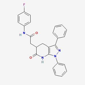 N-(4-fluorophenyl)-2-(6-oxo-1,3-diphenyl-4,5,6,7-tetrahydro-1H-pyrazolo[3,4-b]pyridin-5-yl)acetamide