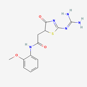 2-(2-carbamimidamido-4-oxo-4,5-dihydro-1,3-thiazol-5-yl)-N-(2-methoxyphenyl)acetamide