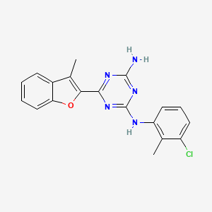 N-(3-chloro-2-methylphenyl)-6-(3-methyl-1-benzofuran-2-yl)-1,3,5-triazine-2,4-diamine