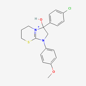 3-(4-chlorophenyl)-3-hydroxy-1-(4-methoxyphenyl)-2,3,6,7-tetrahydro-5H-imidazo[2,1-b][1,3]thiazin-1-ium