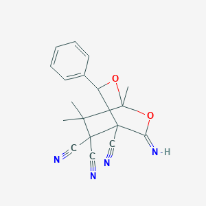 3-Imino-1,7,7-trimethyl-5-phenyl-2,6-dioxabicyclo[2.2.2]octane-4,8,8-tricarbonitrile